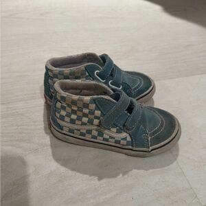 Vans Kids Blue and White Checkered Sneakers